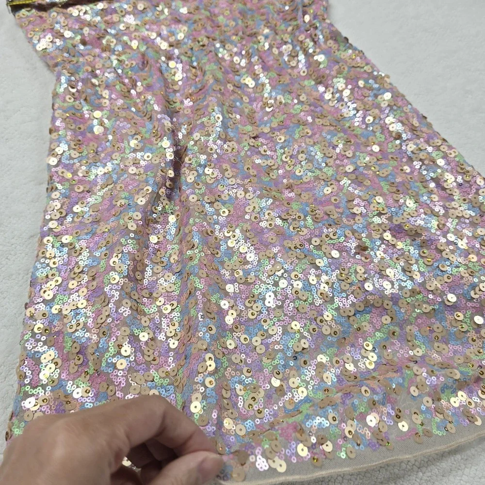 Peek Girls Sequin Dress Size M 8 Pastel Multicolor‎ Sparkly Party Holiday...